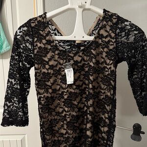 Black Lace Overlay shirt